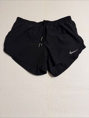 Nike Women’s Black Athletic Running Shorts with Reflective Swoosh-s01